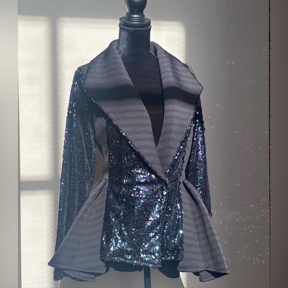 Sequin Peplum Blazer